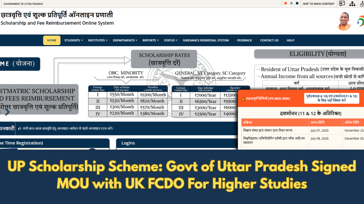 UP Scholarship Scheme: Govt of Uttar Pradesh Signed MOU with UK FCDO For Higher Studies